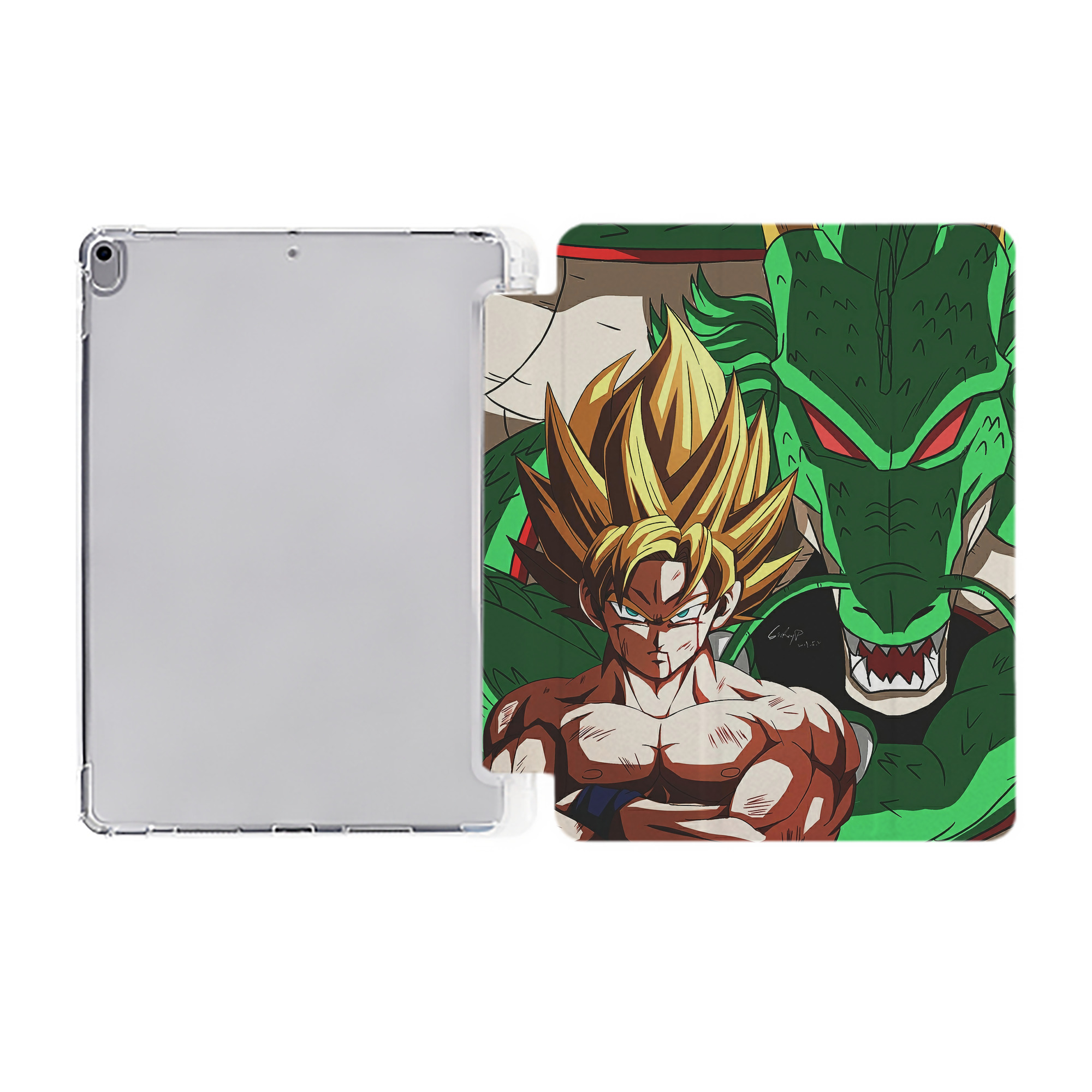 （画像用） ドラゴンボール DRAGON BALL IPad ケース ペン収納付き 三つ折りスタンド PUレザー×シリコン 対応機種9.5/10.5/10.9インチ